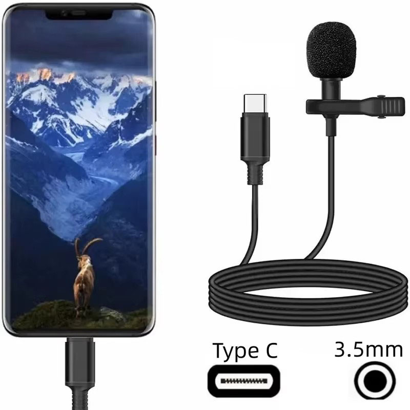 Type C Adapter - 1-5pcs Portable USB Mini Lavalier Microphone