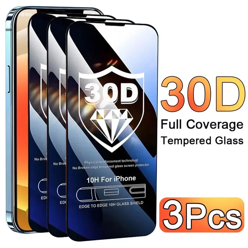 Phone Accessories Online - 3PCS Glass Protector Phone Case for
