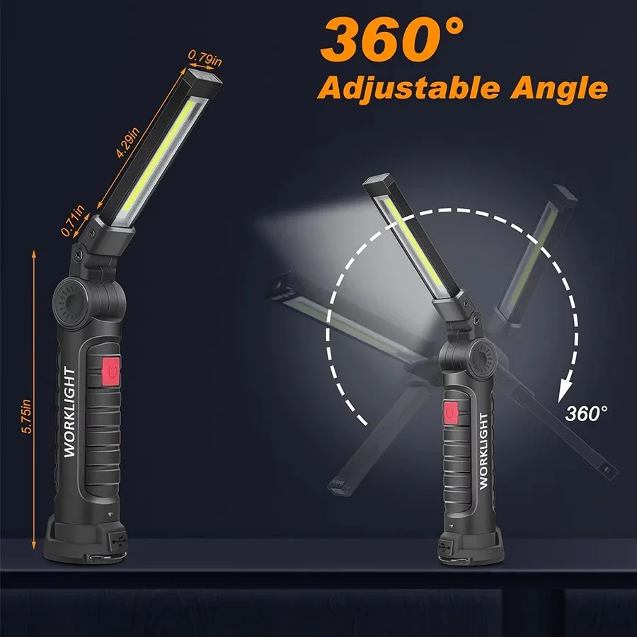 New Portable COB LED Flashligh - đánh giá và giá Type C Adapter
