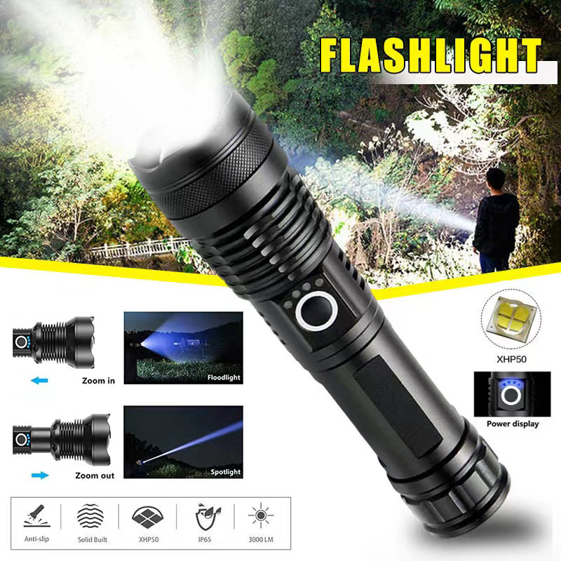 High Power XHP70 Led Flashligh - đánh giá và giá Type C Adapter